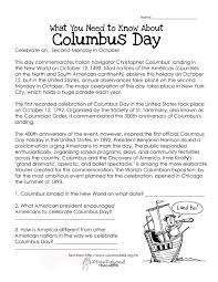 Columbus Day Reading Comprehension Worksheets 1st Grade Worksheets Comprehension Worksheets