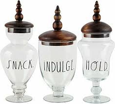 Our glass apothecary jars are great for a number of uses ranging from making your own candles to simply using them for decorative storage. Home Kitchen Mygift Set Of 3 Silver Mercury Glass Apothecary Jars Weddings Centerpiece Candy Buffet Decorative Accessories