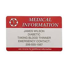 Tech supportmoved cards out of the anking deck temporarily. Medical Information Wallet Card Medic Id