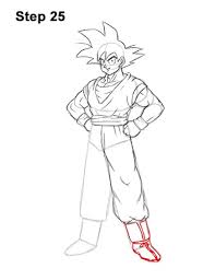 First commence the tutorial by making an oval & twp box like shapes as shown. How To Draw Goku Full Body With Step By Step Pictures