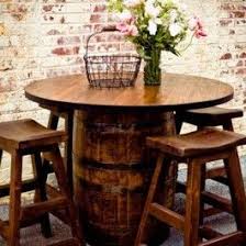 You can use wood or glass top. Vintage Whiskey Barrel Irish Pub Table Furniture Set Wine Barrel Furniture Barrel Decor Barrel Furniture