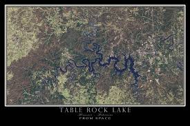 The Table Rock Lake Arkansas Missouri Satellite Poster Map Table Rock Lake Shoal Lake Lake