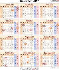 Kalender 2017 bliver lavet automatisk og vises altid online. Kalender 2017 Mit Excel Pdf Word Vorlagen Feiertagen Ferien Kw