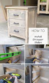 How To Install Drawer Slides Install Drawer Slides Quickly And Easily This Tutorial Focuses On How To Install Bottom Mo Drawer Slides Wood Diy Diy Furniture