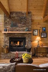 Authentic half log fireplace mantels built from native minnesota trees. Heavenly Haven Is A Log Home In Tennessee By Honest Abe Log Homes