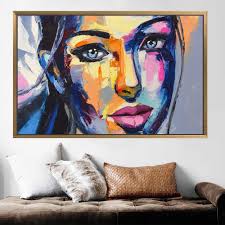 Woman Portrait Painting, Woman Portrait Canvas Art, Modern Artwork,  Abstract Woman Canvas Art, Oil Painting Print, Contemporary Canvas Art,