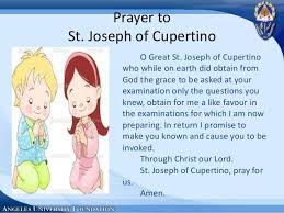 St Joseph Cupertino Exam Prayer Prayers Cupertino