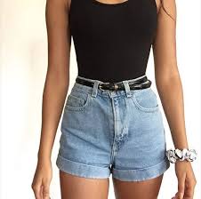 Women tie dye two piece outfits off shoulder short sleeves top with shorts tracksuit lounge sets with pockets. How To Wear High Waisted Shorts Best High Waisted Shorts Outfit Ideas Her Style Code