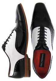 Paul Parkman Men S Dress Shoes Black And White Two Tone Wingtip Oxfords Patent Leather Upper N Dress Shoes Men White Dress Shoes Men Mens Black Dress Shoes