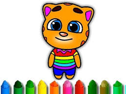 لعبة تلوين القط توم المتكلم talking tom coloring book talking tom fun online games funny games