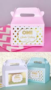 Birthday Party In A Box 1st Birthday Party Favors Boxes Pink And Gold 1st Birthday Etsy 1st Birthday Party Favors First Birthday Favors 1st Birthday Favors