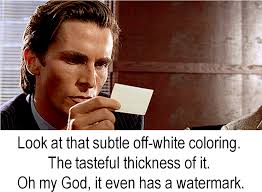 And it perfectly encapsulates the film's hilarious and often horrifying satire on the vanity and excess of the 1980s. Look At That Subtle Off White Coloring American Psycho Business Card Quote Full Size Png Download Seekpng