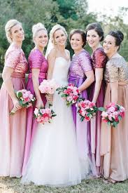 Festive Colourful Winter Wedding At Orchards By Bright Girl Sequin Bridesmaid Dresses Two Piece Bridesmaid Dresses Sequin Bridesmaid