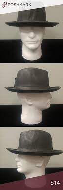 Men S Bruno Capelo Top Grain Fedora Hat Leather Hat Bands Leather Hats Fedora Hat