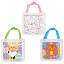 Amazon.com: Baker Ross AT517 Easter Color in Fabric Bags - Pack of 3,  Fabric Canvas Carrier for Kids to Personalize and Paint Your Own in  Children's Arts and Crafts : Toys & Games