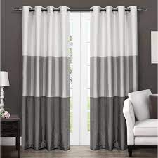 The Chateau Faux Silk Grommet Top Window Curtain Panels Are The Perfect Compliment To Any Room Style The Gradient Colo Home Curtains Curtains Striped Curtains