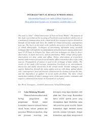 Akhirnya, cara dan tujuan interaksi juga sekarang, media sosial banyak dimanfaatkan sebagai media interaksi untuk menjalin keakraban. Pdf Interaksi Virtual Remaja Di Media Sosial
