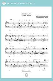 Endless Love By Lionel Richie And Diana Ross Piano Sheet Music Advanced Level Piano Sheet Sheet Music Piano Sheet Music