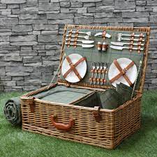 Find many great new & used options and get the best deals for wicker picnic basket set for 4 at the best online prices at ebay! Luxury Tweed 4 Person Picnic Wicker Hamper Basket The Basket Company