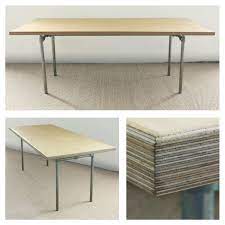Plywood can also be made into fencing materials, packaging materials, scaffolding, sheds and shipping containers. Birch Faced Plywood Table Top And Galvanised Steel Modular Legs Plywood Table Cnc Furniture Cafe Furniture