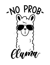 See llama clipart stock video clips. No Probllama Card Isolated On White Background Simple White Llama With Sunglasses And Lettering Motivational Poster For Stock Vector Illustration Of Quote Nature 121718874