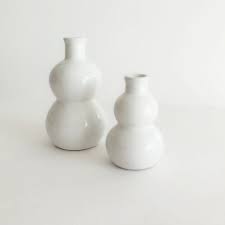 Petits Vases Blanc Design En Ceramique Soliflores Annees 5o Etsy Design En Ceramique Vase Blanc Petit Vases