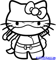 High quality free printable coloring, drawing, painting pages here for boys, girls, children. Evil Hello Kitty Evil Hello Kitty Drawings How To Draw Ninja Hello Kitty Hello Kitty Drawing Hello Kitty Hello Kitty Birthday Party