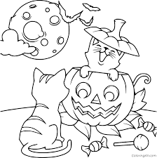 Dogs love to chew on bones, run and fetch balls, and find more time to play! Halloween Cat Coloring Pages Coloringall