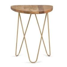Simpli Home Selma 13 In Wide Metal And Wood Accent Accent Side Table In Natural Gold Axcmtb Wood Accent Table Round Wood Coffee Table Solid Wood Coffee Table