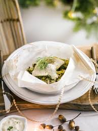 Papillote De Turbot Chou Frise Poireau Et Courgette Recept