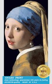 Amazon.com: ELITEART-Girl with a Pearl Earring By Johannes Vermeer Giclee  Framed Art Canvas Prints : Patio, Lawn & Garden