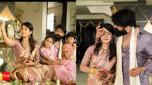 Radhika Pandit shares a glimpse of her Varamahalakshmi puja with Yash and  their kids Ayra and Yatharv | Kannada Movie News - Times of India