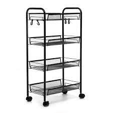 Sold & shipped by swim angel inc. Augienb 4 5 Tier Metal Wire Rolling Cart Kitchen Rolling Storage Cart With Baskets Lockable Utility Trolley With Handles For Kitchen Bathroom Office Movable Storage Shelves Walmart Com Walmart Com