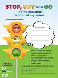 Zones Stop Opt And Go Change To Stop Think Act Social Thinking Impulse Control Activities Zones Of Regulation