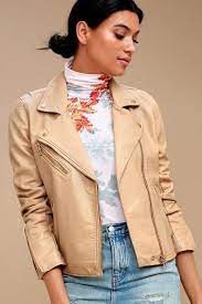 Blank Nyc City Of Dreams Light Tan Vegan Leather Moto Jacket Mod And Retro Clothing Vegan Leather Moto Jacket Vegan Biker Jacket Clothes