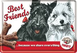 Your best friend says it? Nostalgic Art Blechpostkarte Best Friends Terrier Schnauzer Hunde Freunde Ebay