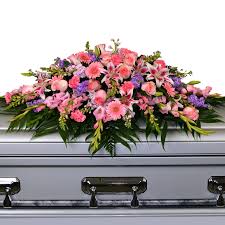 Flowers delivered by norton florist & mansfield florist. Pink Lavender Casket Spray