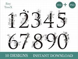 Flower Numbers Svg