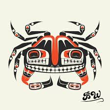 The Crab Formline This Is A Crab Drawn In The Pacific Coastal Native Art Form Known As Formline Crab Art Haida Art Pacific Northwest Art