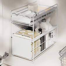 21 base cabinet door drawer combo momplex white kitchen. Huij Kitchen Under Sink Cabinet Under Sink Shelf With Basket Drawer Under Sink For Kitchen Cabinet Base Cabinet Made Of Metal Grille For Kitchen And Bathroom Black White Amazon De Home