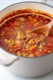Easy Hamburger Soup Recipe Ground Beef And Vegetable Soup Recipe Easy Hamburger Soup Easy Vegetable Soup Soup With Ground Beef