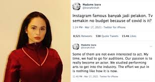 Izara was born on 29 september 1992, in kampung bakar batu, johor malaysia. Izara Aishah Wonders Why Tv Productions Are Hiring Influencers Zed Zaidi Suggests Celebs To Receive Early Vaccination Laptrinhx News