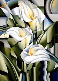 Catherine Abel 1966 Art Deco Painter Cubism Art Fine Art Painting Flower Painting