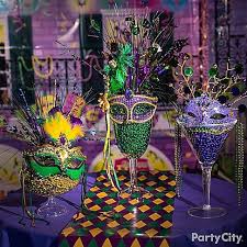 Shimmering Mardi Gras Party Ideas Party City Mardi Gras Centerpieces Mardi Gras Party Decorations Mardi Gras Decorations