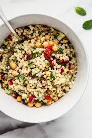 To make the dressing, whisk together the olive oil, lemon juice, salt and pepper. Israeli Couscous Salad Choosing Chia