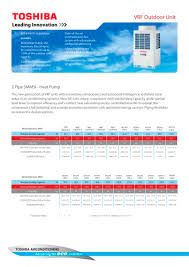 Smmsi 2 Pipe Heat Pump Outdoor Toshiba Air Conditioning Pdf Catalogs Technical Documentation