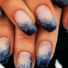 Image Result For Light And Navy Blue Nails Blue And Silver Nails Dark Blue Nails Navy Nails