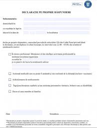 Declaratie pe propria raspundere iii inspectoratul teritorial de nota: Noile Declaratii Pe Propria Raspundere Pentru Ora 20 Si Ora 22