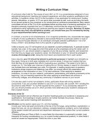 writing a curriculum vitae