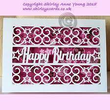 Freebie Happy Birthday With Stars Card Shirley S Cards Cricut Birthday Birthday Card Template Free Cricut Birthday Cards